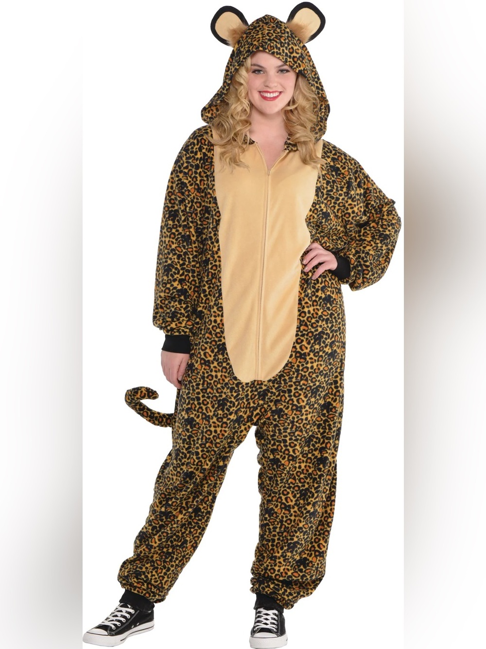 BRAND NEW plus size women leopard zipster onesie halloween costume size XXL